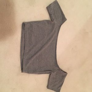 American Apparel Gray off the shoulder Crop Top